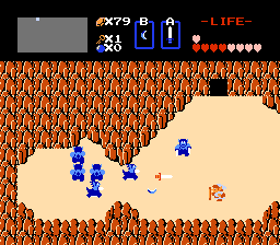 The Legend of Zelda (NES) screenshot: Harder overworld enemies
