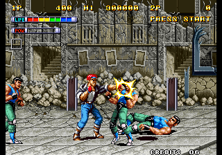 Mutation Nation (Arcade) screenshot: Punched him.
