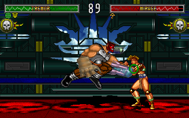 BloodStorm (Arcade) screenshot: Attacking.
