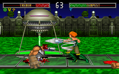 BloodStorm (Arcade) screenshot: Fighting with no legs.