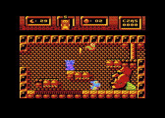 Smuś (Atari 8-bit) screenshot: Statue