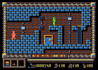 Spy Master (Atari 8-bit) screenshot: Trap door