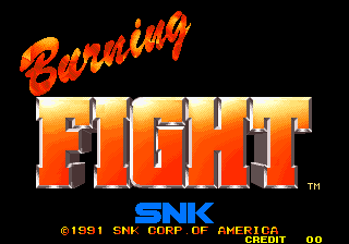 Burning Fight (Arcade) screenshot: Title Screen.