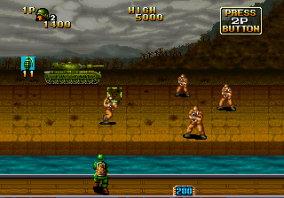 NAM-1975 (Arcade) screenshot: Tank in the background.