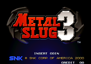 Metal Slug 3 (Arcade) screenshot: Title Screen.