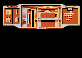 A.D. 2044: Seksmisja (Atari 8-bit) screenshot: Inside the elevator