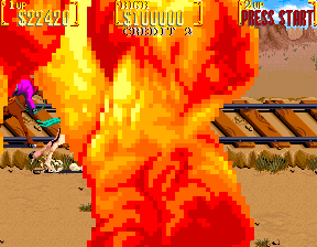 Sunset Riders (Arcade) screenshot: Explosion