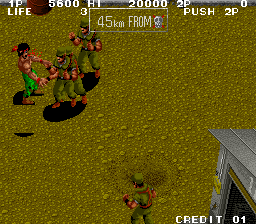 Ikari III: The Rescue (Arcade) screenshot: Pack of enemies