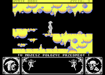 Magia Kryształu (Atari 8-bit) screenshot: Place to leave the items
