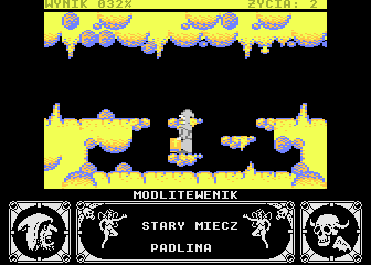 Magia Kryształu (Atari 8-bit) screenshot: Prayer book