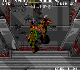 Ikari III: The Rescue (Arcade) screenshot: In hangar