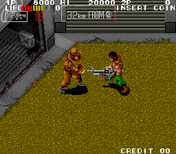 Ikari III: The Rescue (Arcade) screenshot: Run with gun