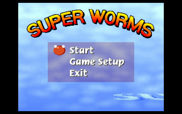 Super Worms (DOS) screenshot: Menu