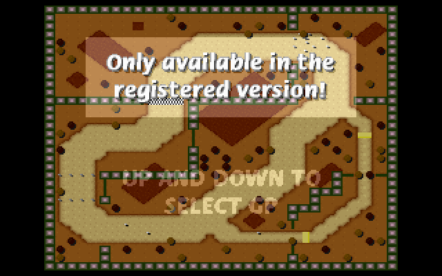 Super Worms (DOS) screenshot: Shareware version