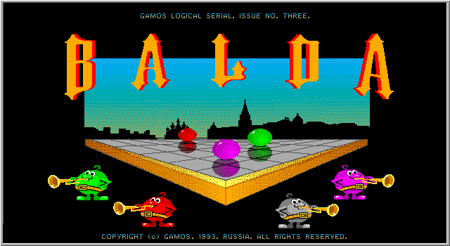 Moscow Nights (DOS) screenshot: Balda title screen