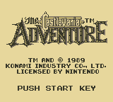 Castlevania: The Adventure (Game Boy) screenshot: Title Screen