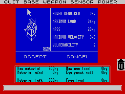 Mission Omega (ZX Spectrum) screenshot: Hover base