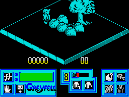 Greyfell: Legend of Norman (ZX Spectrum) screenshot: Rocks and tree