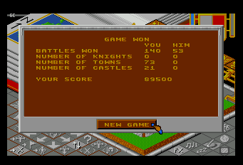 Populous (TurboGrafx-16) screenshot: Game won
