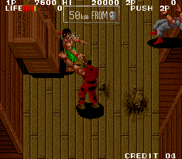 Ikari III: The Rescue (Arcade) screenshot: Big guy in big house