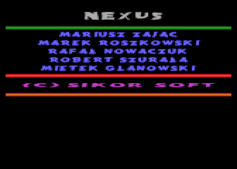 Nexus (Atari 8-bit) screenshot: Title screen