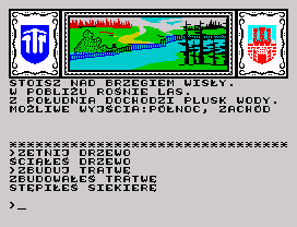 Smok Wawelski (ZX Spectrum) screenshot: On the banks of the Vistula River