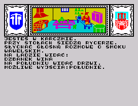 Smok Wawelski (ZX Spectrum) screenshot: Inside the inn