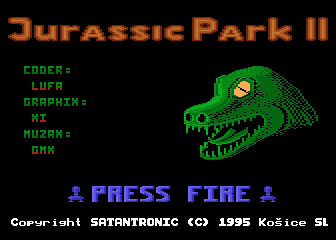 Jurassic Park II (Atari 8-bit) screenshot: Main menu