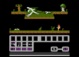 Jurassic Park II (Atari 8-bit) screenshot: Crash landing