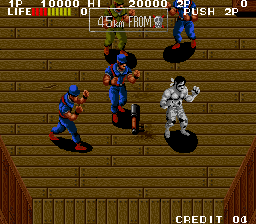 Ikari III: The Rescue (Arcade) screenshot: Blue guys