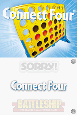 Battleship / Connect Four / Sorry! / Trouble (Nintendo DS) screenshot: Connect Four title screen