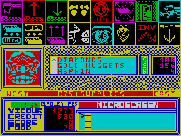 A Ticket to Ride (ZX Spectrum) screenshot: Shop