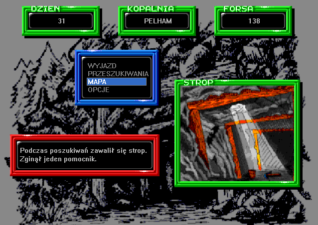 Kupiec (Windows 3.x) screenshot: Exploration at the mine