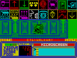 A Ticket to Ride (ZX Spectrum) screenshot: Labyrinth of corridors