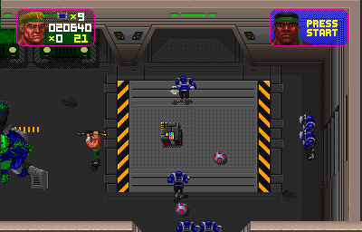 Total Carnage (Arcade) screenshot: Disarm that bomb.
