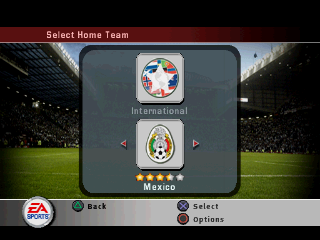 FIFA Soccer 2005 (PlayStation) screenshot: Choose your league and team.