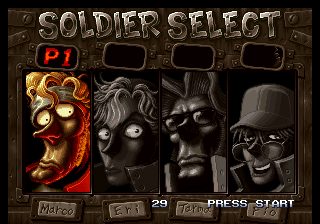 Metal Slug 3 (Arcade) screenshot: Player select.