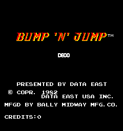 Bump 'N' Jump (Arcade) screenshot: Title screen