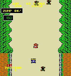 Bump 'N' Jump (Arcade) screenshot: Go to forest
