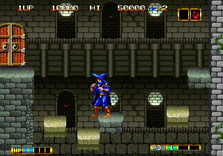 Magician Lord (Arcade) screenshot: Moving platforms