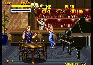 Burning Fight (Arcade) screenshot: Destroy the place.