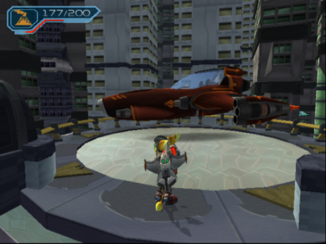 Ratchet & Clank: Going Commando (PlayStation 2) screenshot: My Trusty Ship