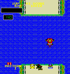 Bump 'N' Jump (Arcade) screenshot: Jump over water