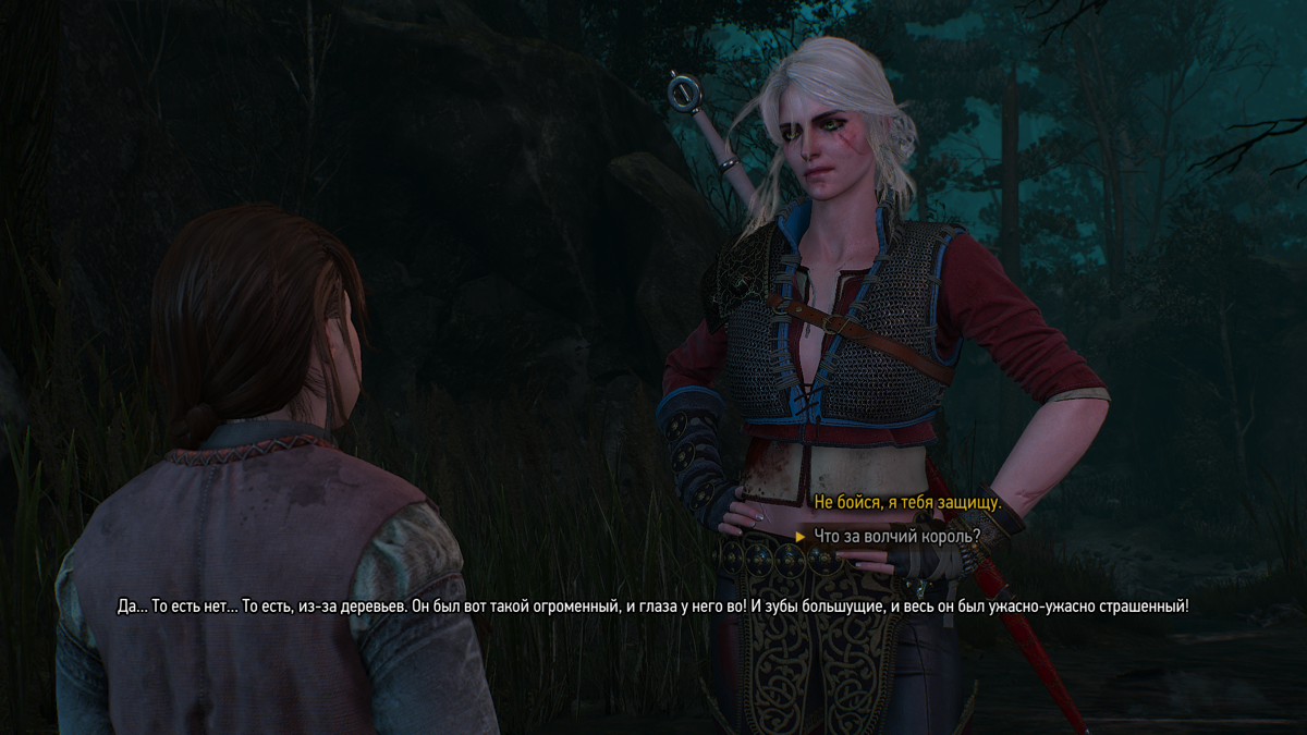 The Witcher 3: Wild Hunt - Alternative Look for Ciri (Windows) screenshot: Ciri in dialogue