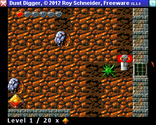 Dust Digger (Amiga) screenshot: Killed by a spider