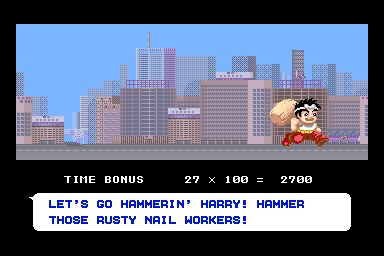 Hammerin' Harry (Arcade) screenshot: Next stage.