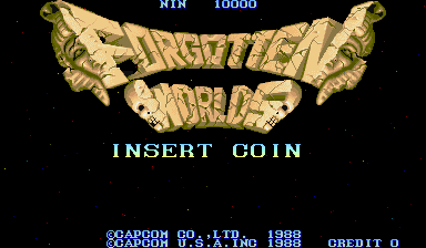 Forgotten Worlds (Arcade) screenshot: Title Screen.