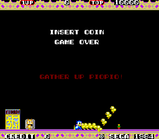Flicky (Arcade) screenshot: Start Screen.