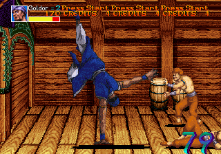Arabian Fight (Arcade) screenshot: Doing a Cart-Wheel.