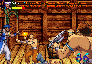 Arabian Fight (Arcade) screenshot: Nice hit.